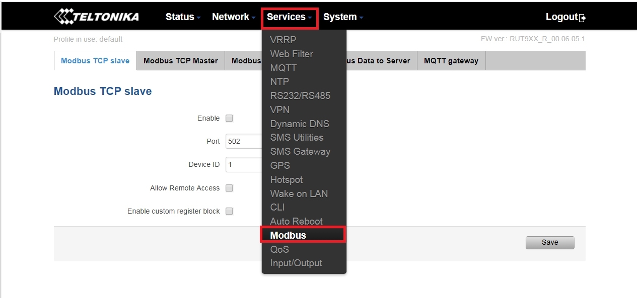 RUT955 send Modbus Data to ServerMQTT 1